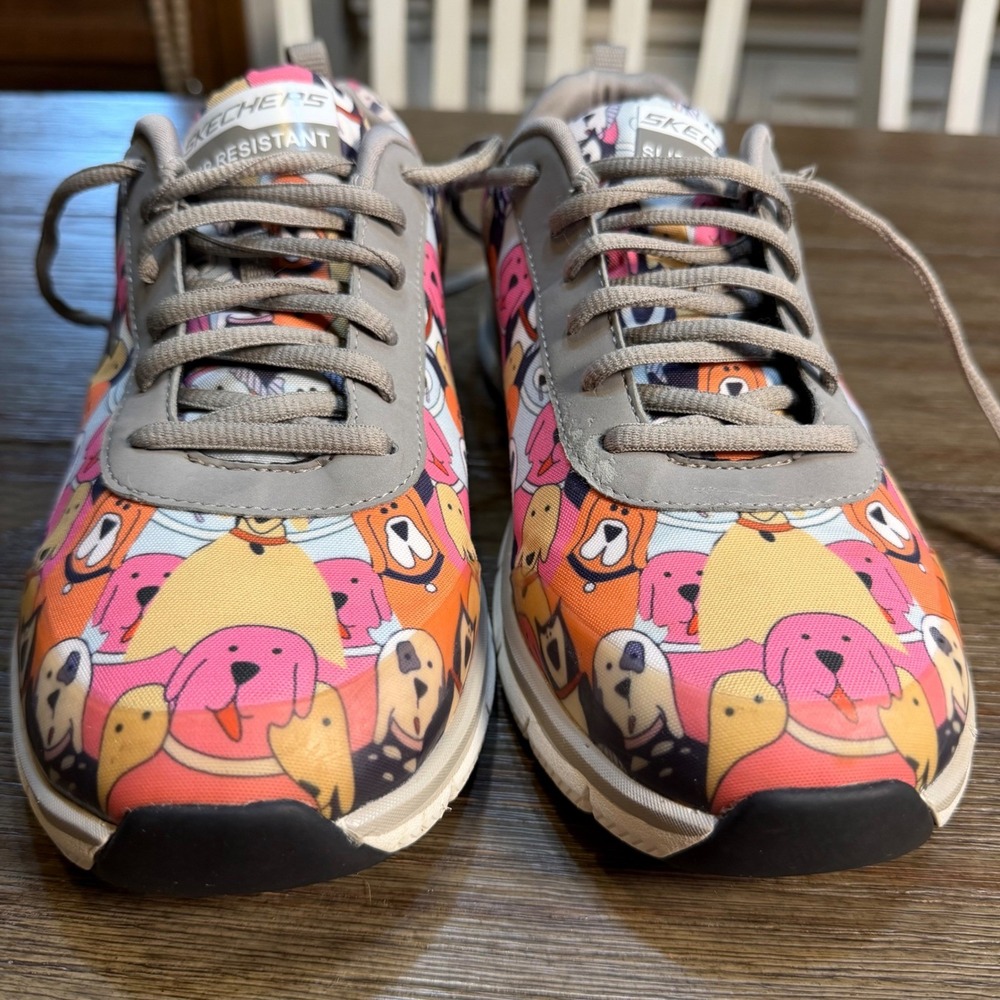 Skechers Work Women 9.5 Wide Dog Print Slip Resistant EH Sneakers 77248W GMLT - Picture 7 of 11